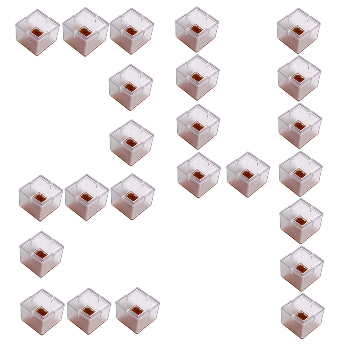 Andux 24 Pcs/Set Round Bottom Silicone Wood Floor Protectors Chair Leg Caps Furniture Feet Pads Table Covers Anti-slip Prevent Scratches.(Clear)-GJZJD-02 (8#)