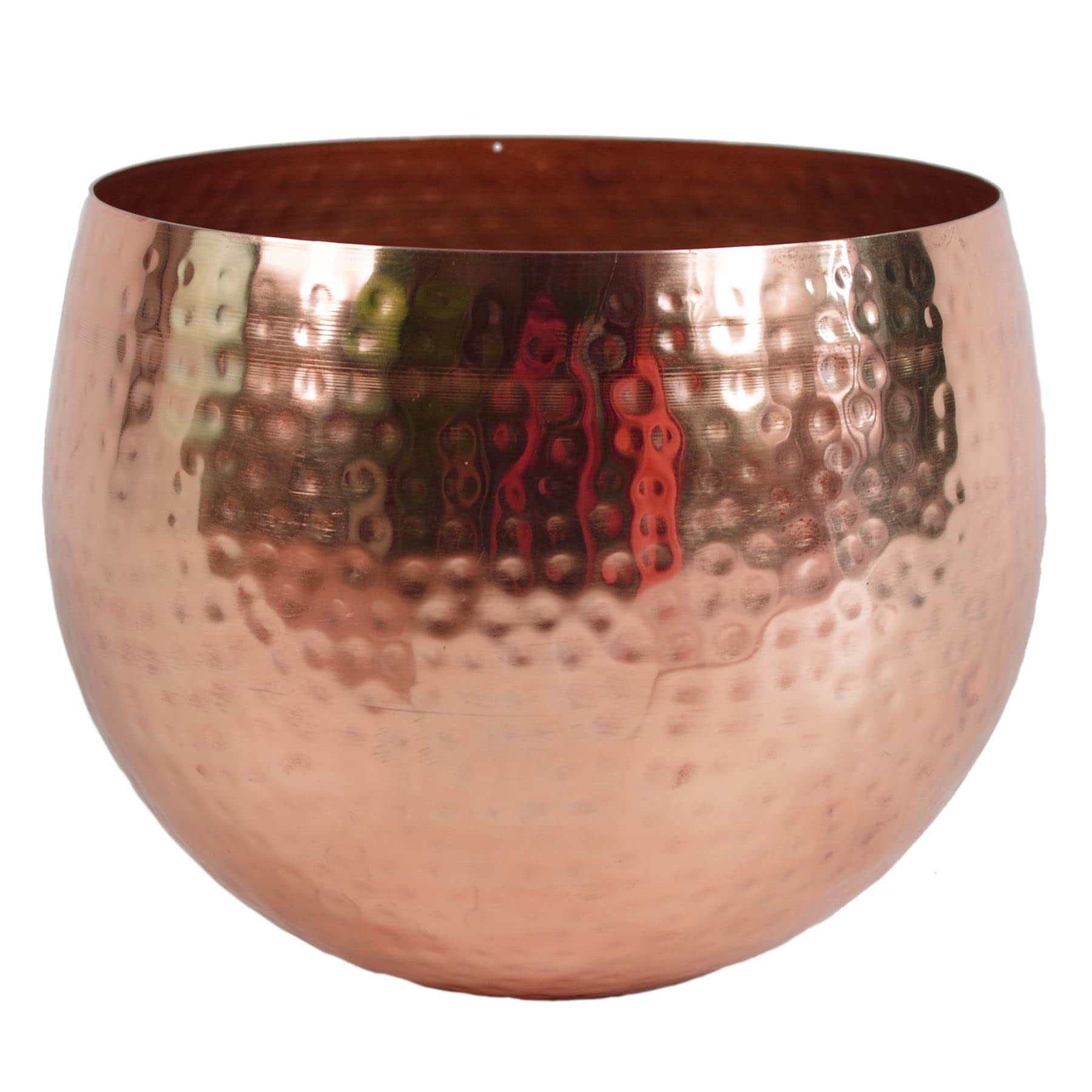Leaf Large Straight Edge Hammered Metal Bowl, Copper, 22 x 18 cm, LEAF-7302B
