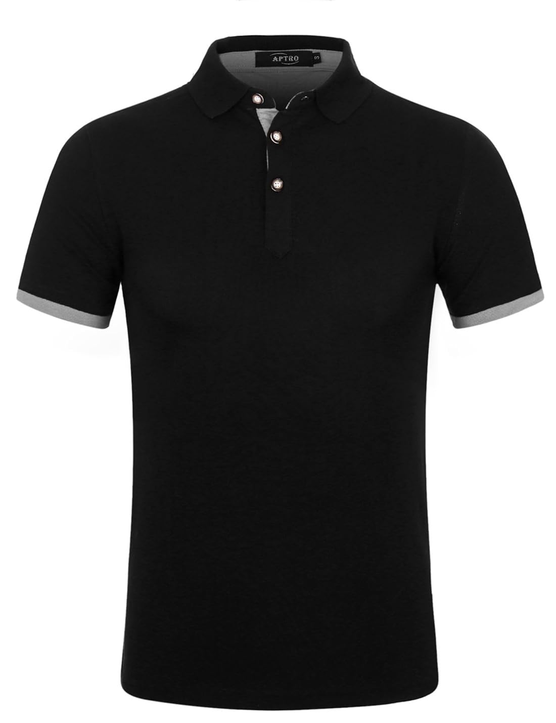 ポロシャツ メンズ 半袖 ゴルフ 夏 前開き スキッパー 無地 速乾 スボーツ POLOシャツ ブラック-2 2XL