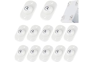 TRVL FIELDER Self Adhesive Caster Wheels, Appliance Rollers for Kitchen Appliances, 360° Swivel Mini Universal Wheel Roller Casters for Storage Box, Small Furniture (White - 12 PCS)