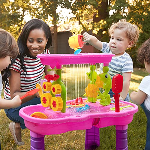 TEMI Splash Sand Water Table, Kids Waterpark Play Table, Rain Showers
