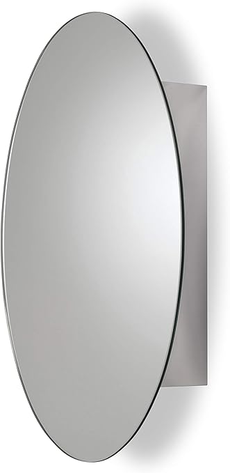Amazon Com Croydex Wc870105az Tay Stainless Steel Oval Medicine Cabinet With Over Hanging Mirror Door Home Improvement