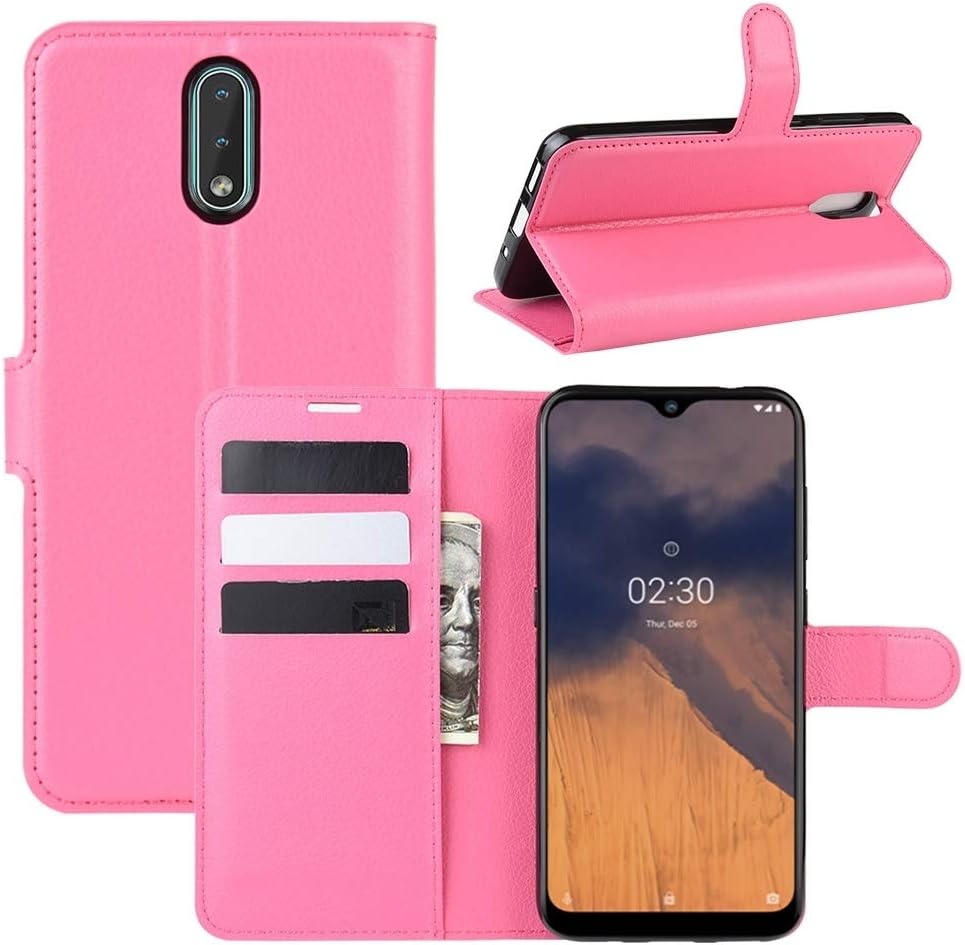 LIYE for Mobile Phone case Ly for Nokia 2.3 Litchi Texture Horizontal Flip Protective Case with Holder & Card Slots & Wallet(Black) (Color : Rose red)