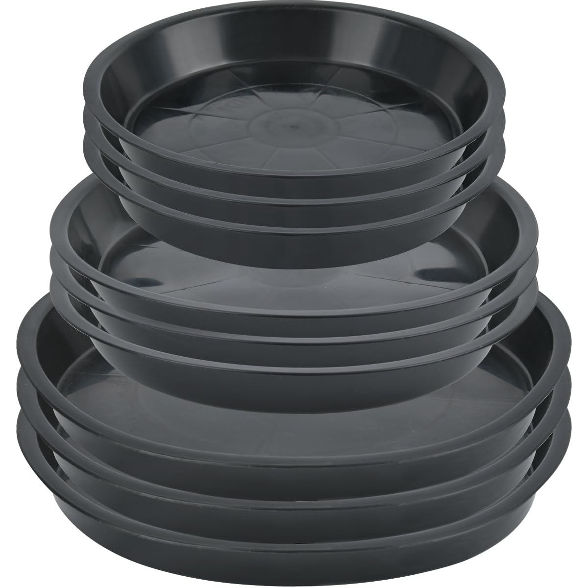 9 Pcs Plant Pot Saucers,Plant Trays for Pots,Plastic Plant Tray Flower Pots,Drip Tray Saucer for Indoor Outdoor Garden Potted Plants 21cm/17cm/14cm