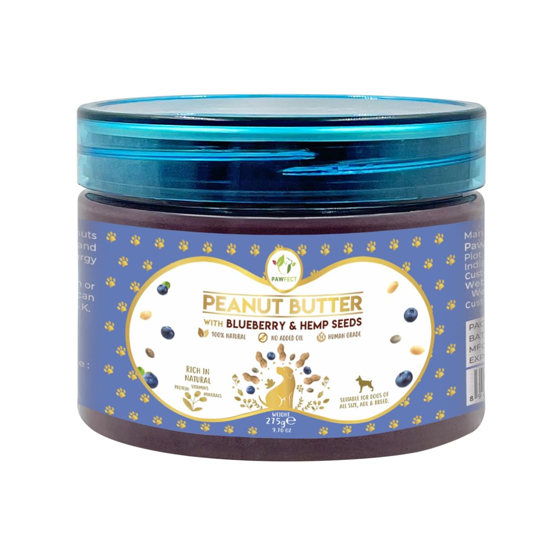 Peanut Butter: Blueberry & Hempseeds (275g/9.70oz)