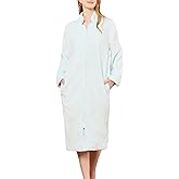 HEARTNICE Womens Flannel Zipper Robe, Soft Warm Robes for Women Cozy Long Sleeve Loungewear Luxurious Nightgown with Pockets