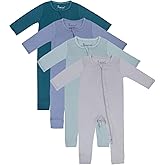 Jimonda Baby Footless Pajamas,Two Zip Closure Long Sleeve Romper,Infant Clothes Pjs 4 Pcs