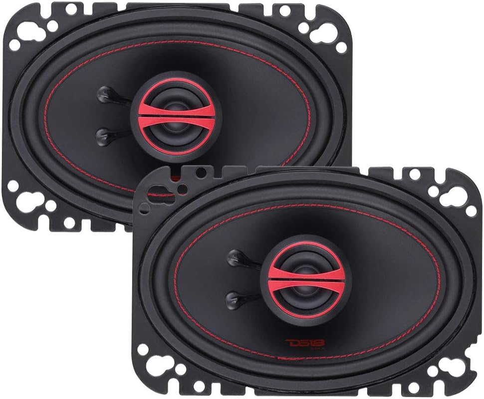 DS18 GEN-X4.6 4x6" 135 Watts 2-Way Coaxial Speakers 4-Ohms - Sold as a Pair of 2, Black