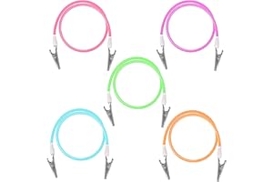 CEONAM 5 Pack Multicolor Silicone Bib Clips with Metal Clamps – Dental Napkin Holder for Adults and Kids, Flexible Neck Apron Clips for Dental Clinics, Feeding, Hair Salon, and Home Care Use