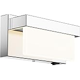 LIGHTINN Wall Sconce Chrome Wall Light with On/Off Switch 8 inch LED Wall Lamp Acrylic Lampshade 4000K Sconce Wall Lighting