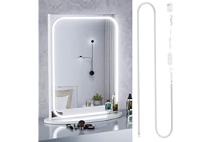 MY BEAUTY LIGHT LED Vanity Lights Strip for Mirror, 6000K Bright Daylight White Vanity Mirror Lights, 6.56FT Dimmable Makeup Light, ELT Approval 24V Stick on Lights for Mirror