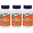 Now Foods Now Foods Zinc Picolinate, 50 mg, 120 Veg Capsules, 3 Pack