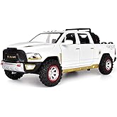 RAM 1500 Pickup Truck Toys for Boy Age 4-7 Diecast Metal Model Trucks Open Door Pull Back Toy Cars with Lights and Sound Gift for Kids 3-8 Years