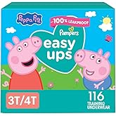Pampers Training Pants - Easy Ups Girls & Boys - Size 3T-4T, 116 Count, Peppa Pig Potty Underwear (Packaging May Vary)