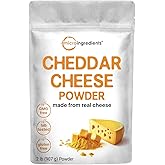 Cheddar Cheese Powder with Whey Protein Concentrate, 2lbs | Made from Real Raw Cheese | Authentic Sharp Flavor | All Purpose Seasoning | Great for Mac and Cheese, Sauce, Popcorn, Vegetables, and More