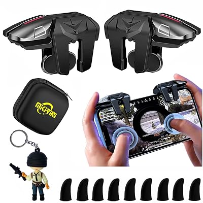 Mikirini PUBG Mobile Triggers 13 in 1 Combo, 4 Gaming Triggers Mobile Phone Game Controller for PUBG/Knives Out/Call of Duty/Rules of Survival, Aim & Fire Trigger for iPhone & Android Phone (Boy)