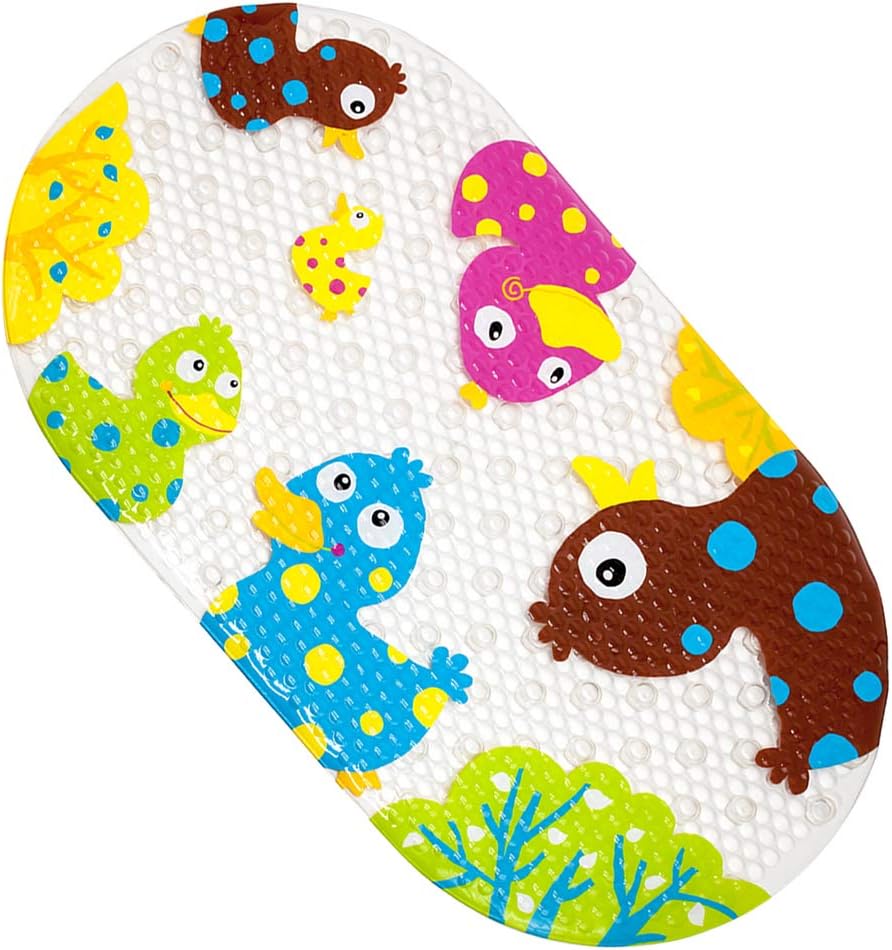 Yolife Nonslip Bath Mat Bright Fancy Cartoon Printed Bath Mats with