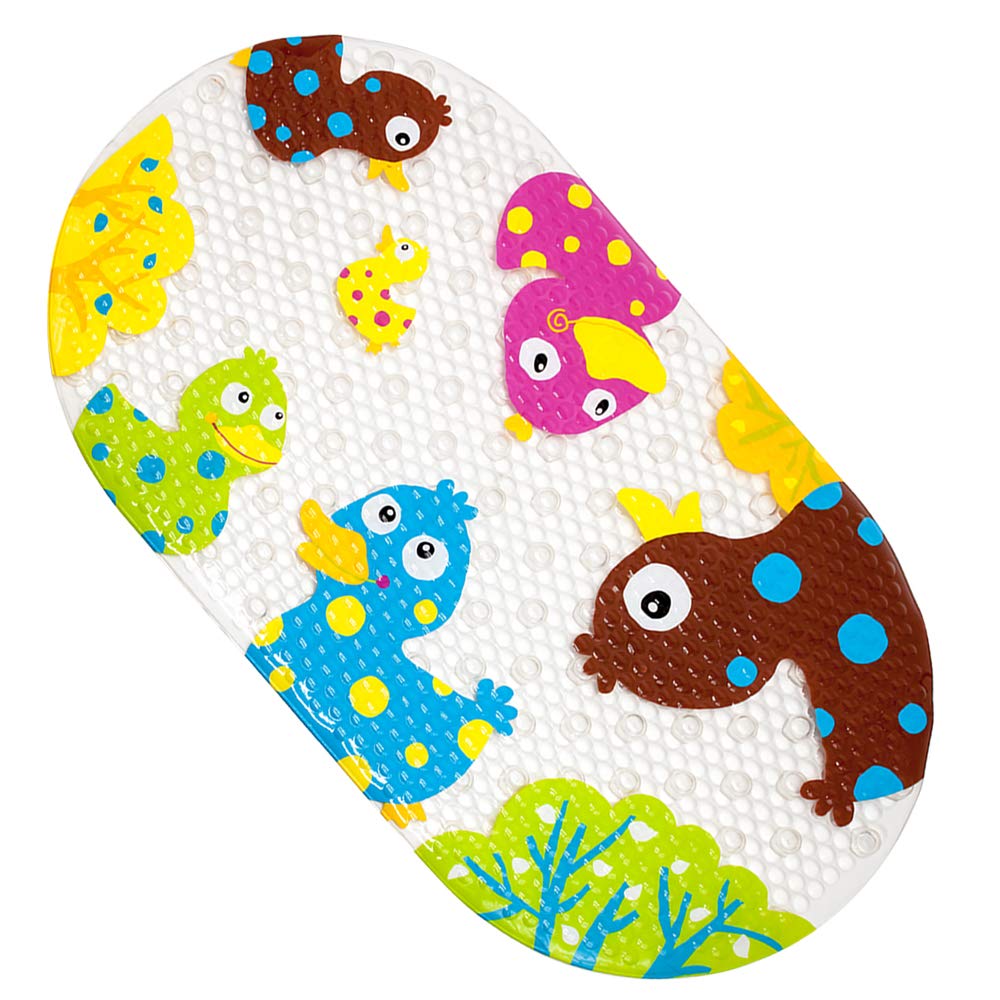 YOLIFE Non-slip Bath Mat Bright Fancy Cartoon Printed Bath Mats with Suction Cup for Kids Children Mat