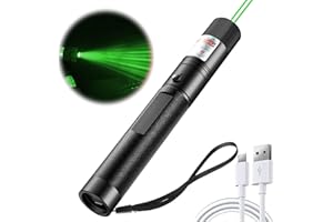 JMMTAAG 2023 Long Range Green Laser Pointer with USB charging Cable, Laser Pointer, Laser pointer for Indoor Meetings, Presentation, cat toys and Outdoor Adventures