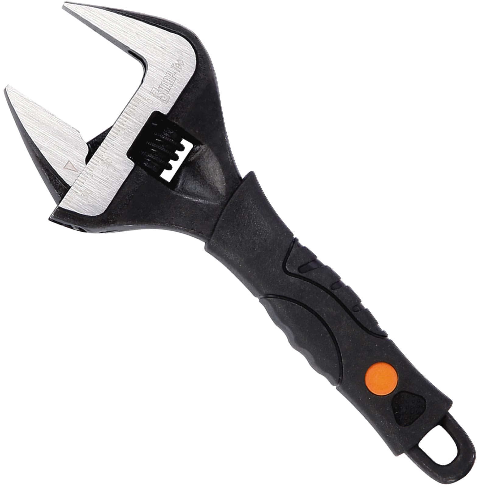 Sharp-tec 6-Inch Adjustable Spanner Wrench (150mm), 34mm Wide Jaw Large Opening, Chrome Vanadium Steel, Black Oxide Finish, Heavy-Duty Plumbing & DIY Tool with Ergonomic Grip