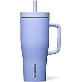 Corkcicle Cruiser - Insulated Tumbler with Handle - Keeps Drinks Cold 20 Hours - Spill-Proof Dual Lid - Triple-Insulated - Summer Drinkware Gift - Keeps Drinks Ice Cold - 22 oz - Periwinkle