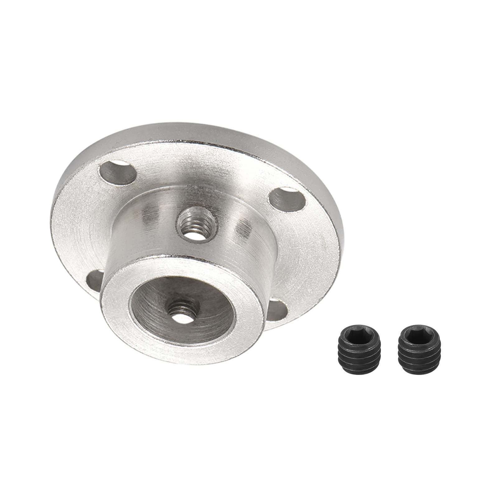 DMiotech 2 Pack 11mm Inner Dia H13xD18 Flange Coupling Connector Rigid Guide Shaft Support Coupler Shaft Coupling with Screws for DIY RC Model Motors Silver