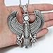 JAJAFOOK Men's Silver Stainless Steel Egypt Horus Falcon Pendant Punk Biker Necklace, 24