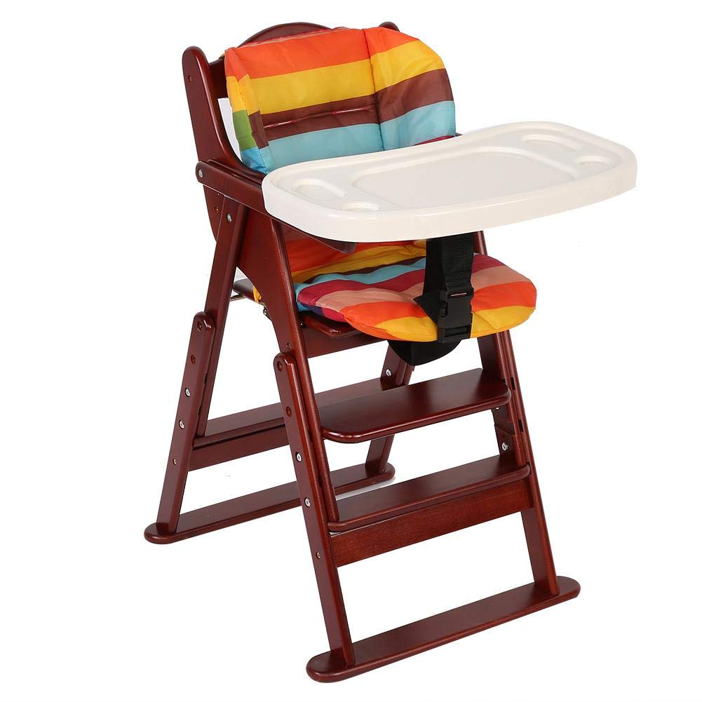 Brown Soulong Chaise Haute Pour Bebe En Hetre Naturel Avec Coussin Pour Plateau Chaise Haute Pour Bebe Pliable Chaise Haute Pour Bebe Tablette Amovible Plateau Clipsable 54 X 47 5 X 80cm Le