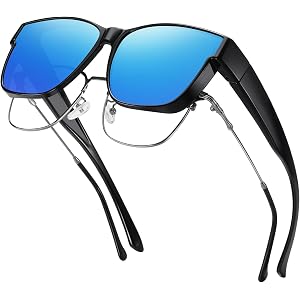 Kelinln Fit Over Sunglasses for Men, Polarized Over Glasses Sunglasses, Oversized Square Sun Glasses with UV400 for Outdoor