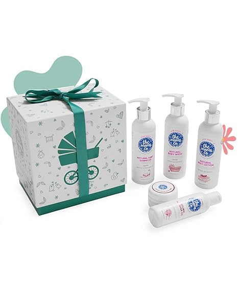 The Moms Co. Combo of Natural Baby Shampoo, Wash, Lotion, Massage Oil and Diaper Rash Cream Complete Care (White)