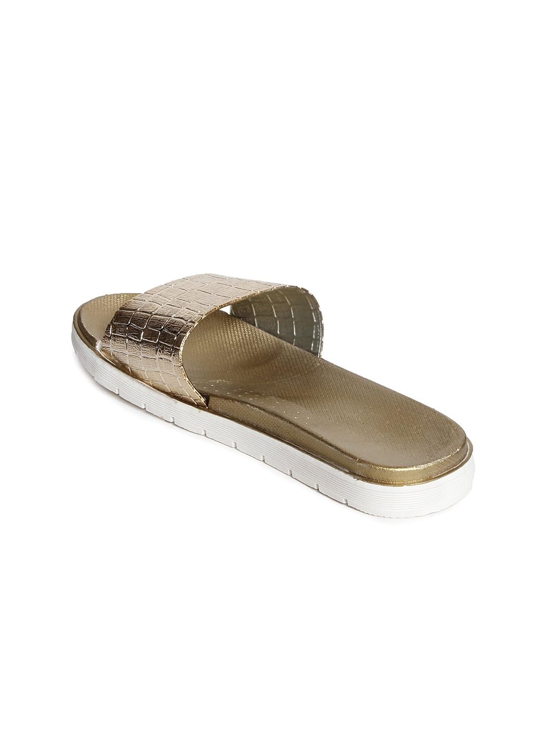 meriggiare women gold synthetic flats