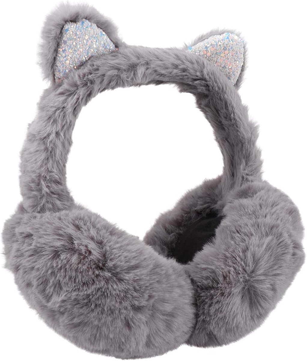 PRETYZOOM Cat Earmuffs Stretch Winter Earmuffs Foldable Ear