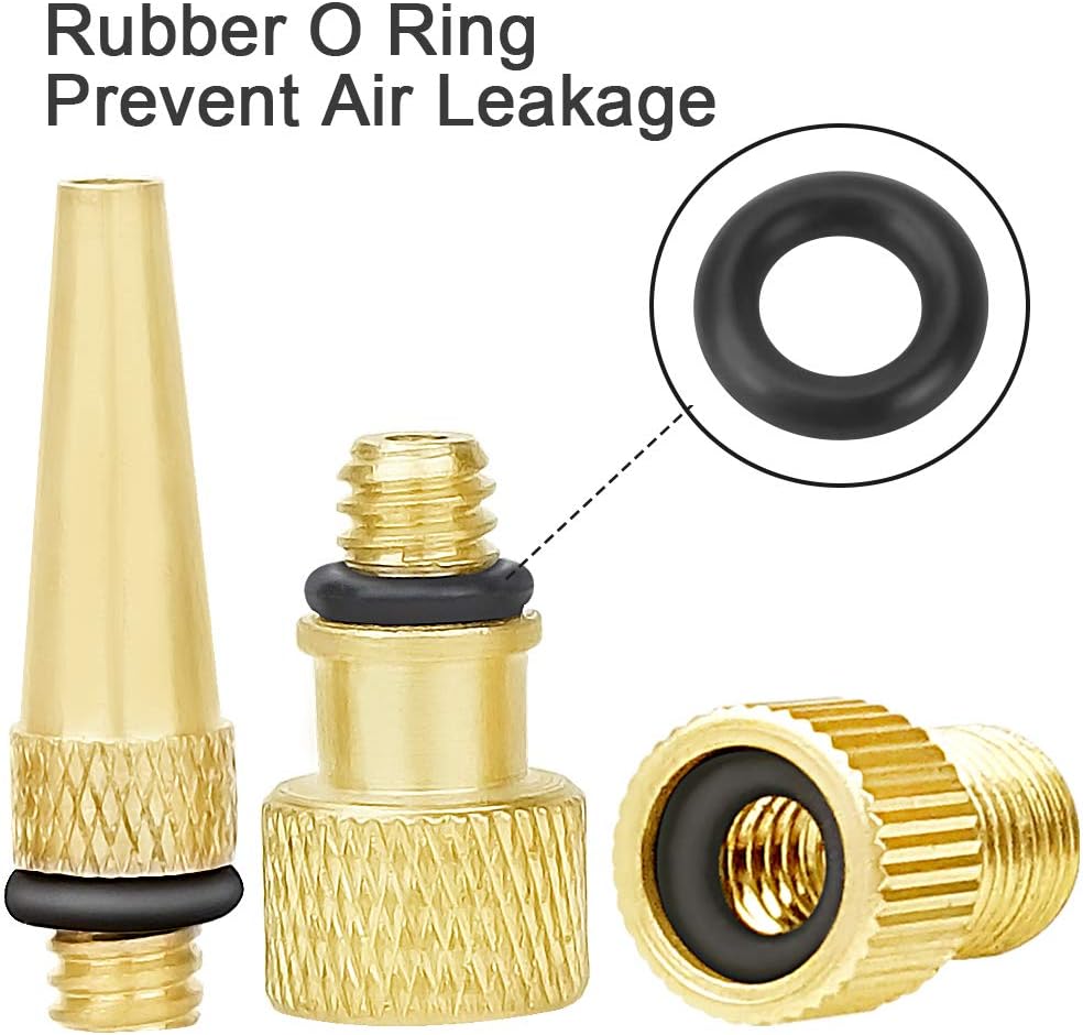 Hyacinth 16PCS Premium Brass Presta and Schrader Valve Adapter, Bike Tire Valve Adapters, Ball Pump Needle, Adapters Kit as Inflation Devices and Accessories fit for standard pump or Air Compressor : Sports & Outdoors