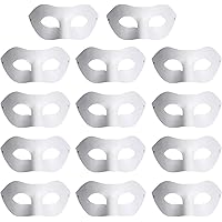 Yookat 14 Pieces Paper Art Masks White Craft Masks Paintable Paper Mask Mardi Gras Masquerade