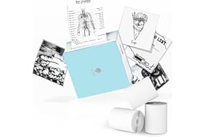 Phomemo Label Maker -M02 Pocket Printer Thermal Bluetooth Sticker Maker with 3 Rolls Paper, for DIY Creation, Study Notes, Me