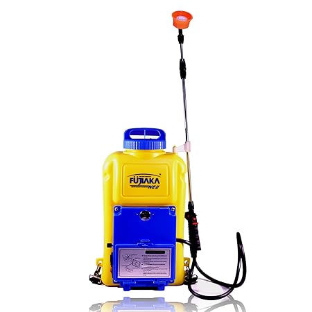 Fujiaka NEO Backpack Battery Operated Agricultural Sprayer, Sanitising Machine -12 litres (Yellow and Blue) Pack of 1
