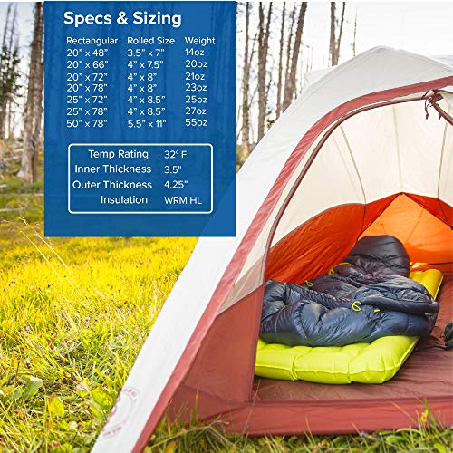 Big Agnes Q Core SLX Ultralight Sleeping Pad, Wide Long (25x78)