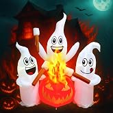 ZOOMATOOE 6 FT Halloween Inflatable Ghosts Roasting Marshmallows | 6FT Tall, Cute Ghosts Roasting Marshmallows, Built-in LEDs