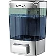 SVAVO Wall Mounted Soap Dispenser Kitchen Bathroom Manual Soap Dispenser Refillable Hand soap Dispenser for Liquid Contianers Shampoo Gel Chamber for Household Commerical 23.7oz (700ml) ABS