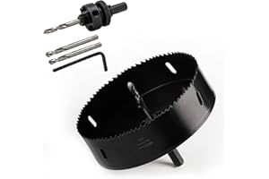 CPROSP 6'' Hole Saw with Heavy Duty Arbor,HSS Bi-Metal Holesaw Drill Bits for Wood,Plastic, Drywall, Thin Metal, 155mm Hole for Recessed Lights