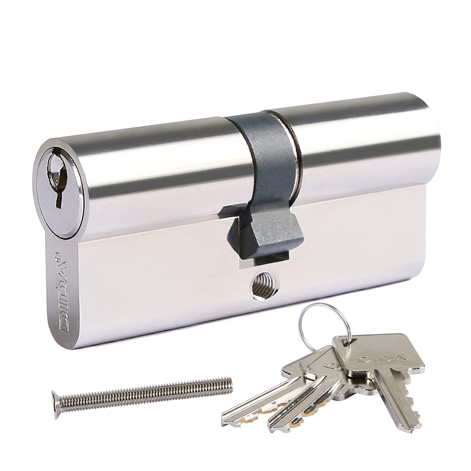DIDA® 70mm(35/35) Euro Cylinder Lock,UPVC Door Lock Barrel with 3 Keys,High Security,Anti-Pick Anti-Bump Anti-Drill,Polished Nickel Finish,Suitable for All Door Types,BS EN 1303:2005 — image 1