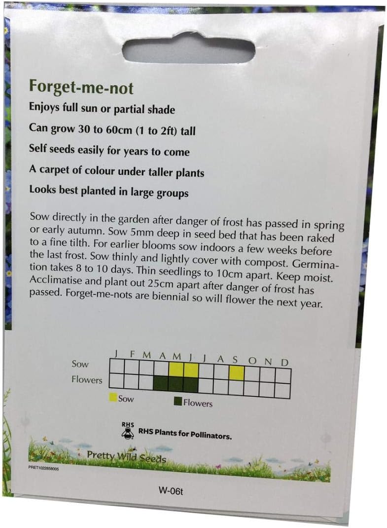 Forget Me Not Seeds Wild Flower Meadow Seeds Pictorial Packets, Blue,Pink,White - Image 3