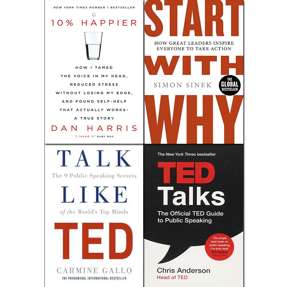Start With Why 10 Happier Talk Like Ted Ted Talks 4 Books Collection Set Amazon Com Books
