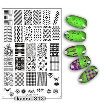 Amazon Com Nail Art 1pcs 16 Designs Xl Nail Stamping Plates