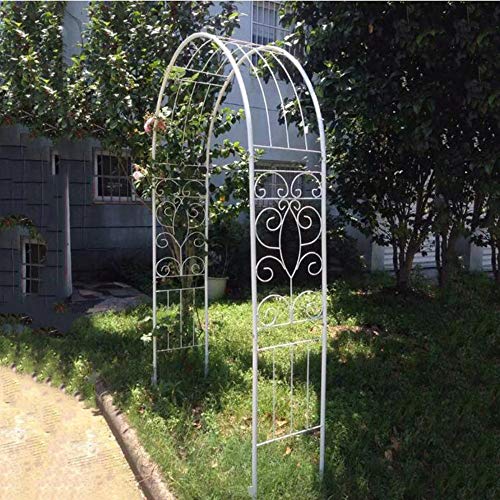 GEREP Eisen im EuropäIschen Stil Rosenbogen Torbogen, Zum Klettern von Pflanzen, Garten, Hochzeit, Terrasse/Weiß / W130×H195cm – Bild 3