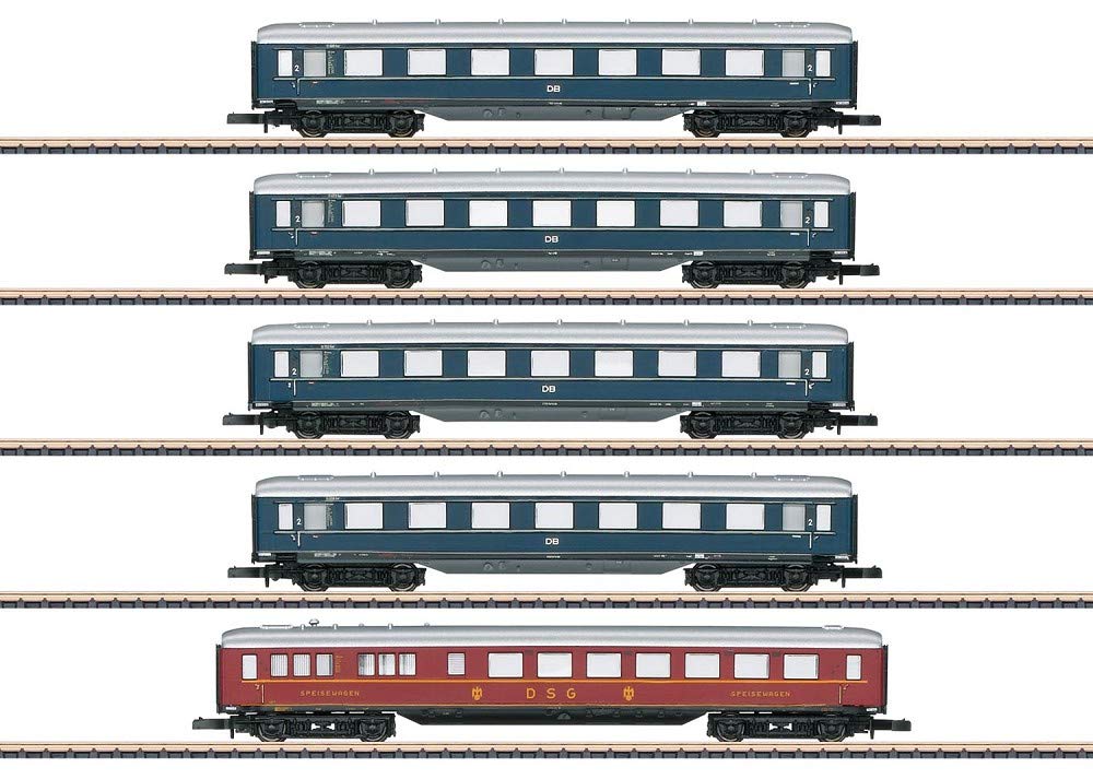 Märklin 087357 Schnellzugwagen-5er-Set der DB Model Railway Quick Train Truck Set of 5, Blue