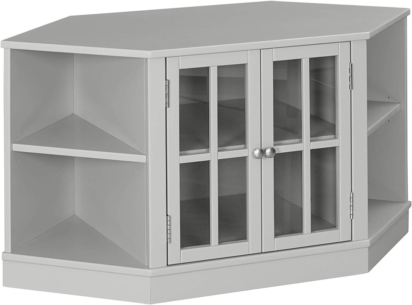 Best walnut tv stand glass doors traditional wide