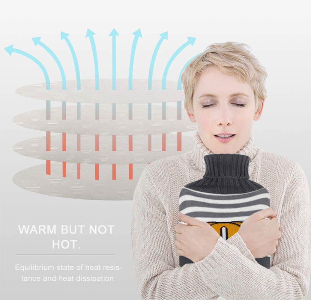 Attmu Classic Rubber Hot Water Bottle 2 Liter with 2 Pack Knit Covers and 1 Bottle Stopper, Red (C-Blue): Health & Personal Care