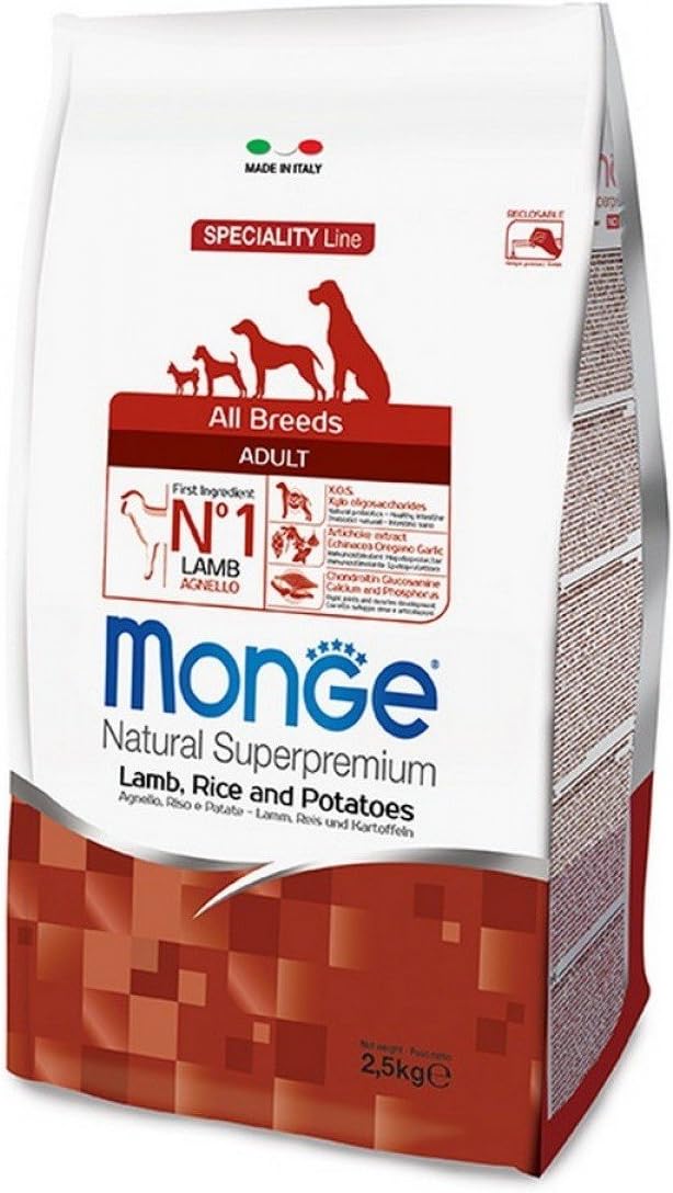Monge Natural Superpremium Adult for Dogs for All Breeds (Dry Food with Lamb, Rice and Potatoes