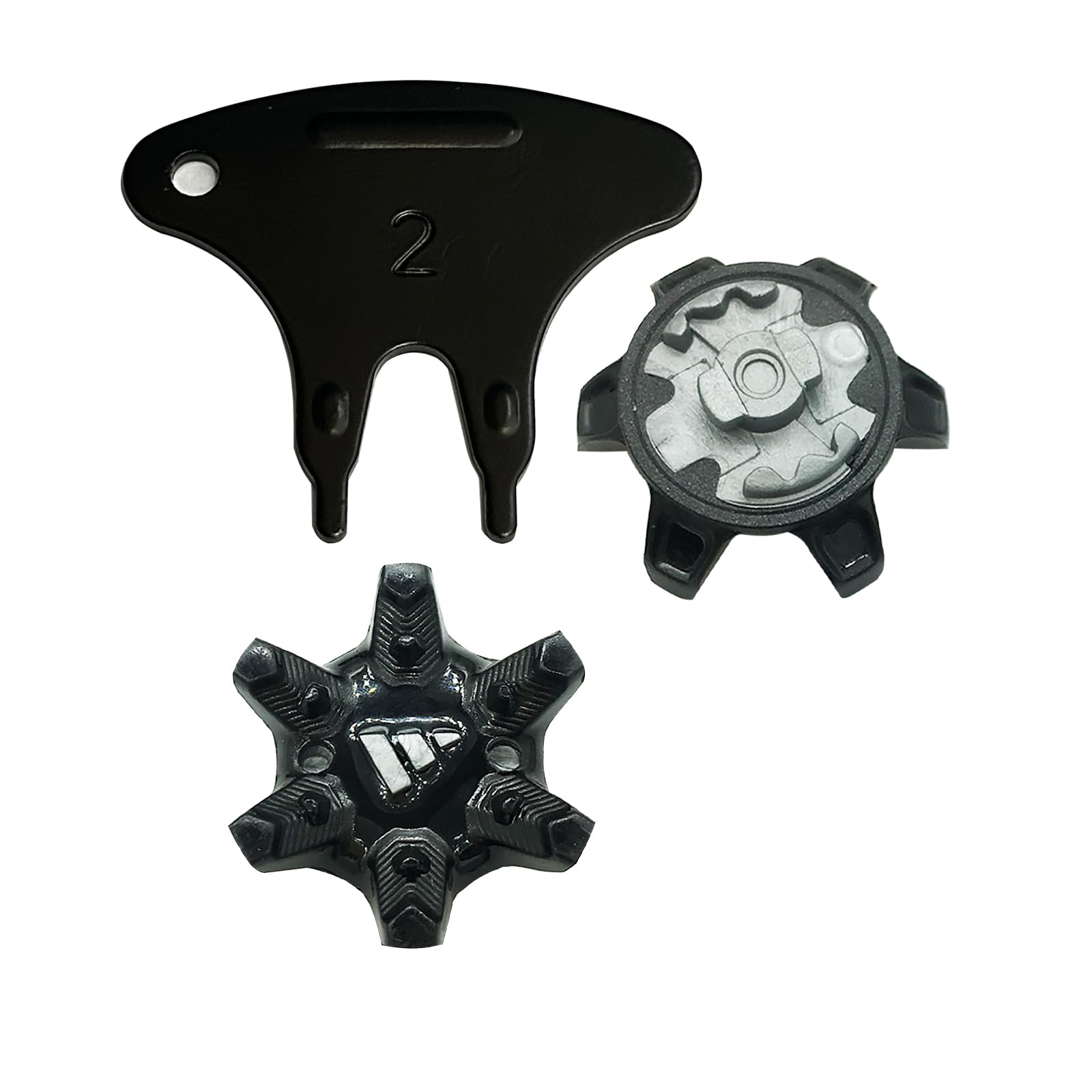 Golf Shoe Spikes,20 Pcs Golf Spikes Replacements with 1 Pcs Golf Shoe Cleats Wrench Easy Installation Second Generation (Black Grey) LONGKUN